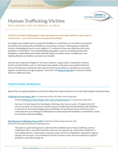 Thumbnail of Annotated Bibliography on Human Trafficking Victims